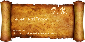Telek Nándor névjegykártya